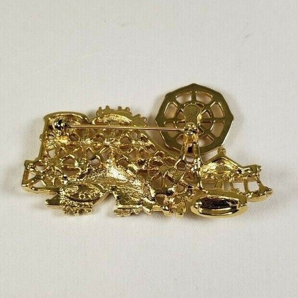 Vintage Danecraft Carnival County Fair Clear Crystal Brooch Pin - Picture 6 of 8